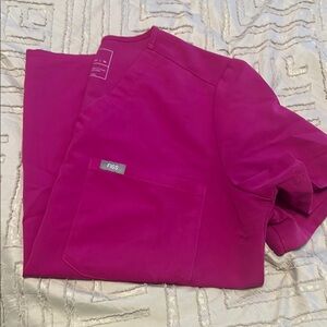 Figs Catarina Pink Scrub Top